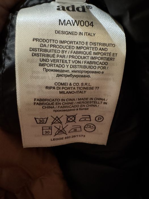 Зимові пальто куртки пух качки Add оригінал Італія 42/XS, 44/S