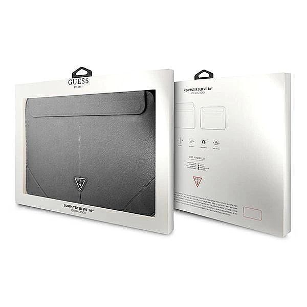 Pokrowiec Guess Saffiano Triangle Logo na laptopa 16'' - srebrny