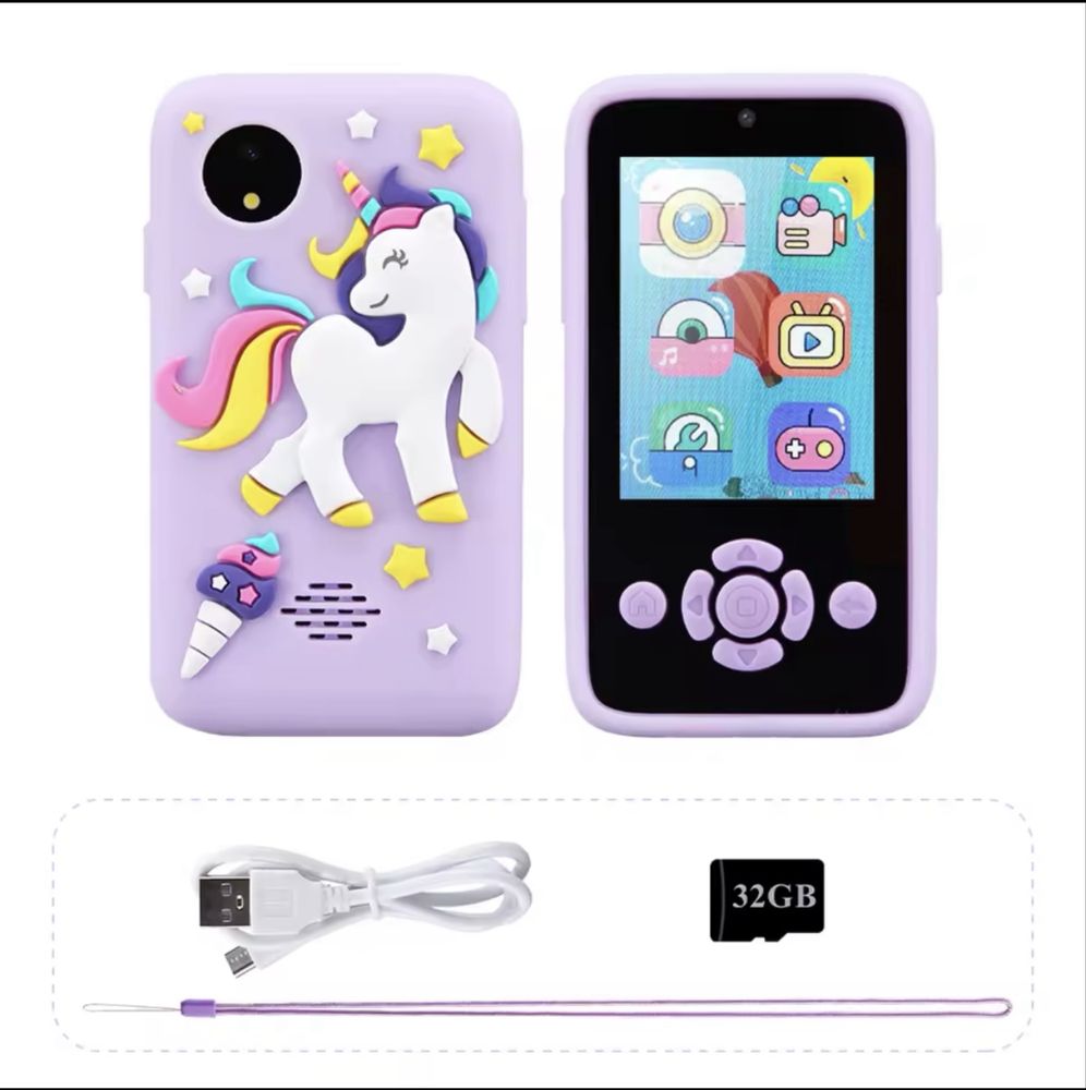 Смартфон "KidPhone Pony" з камерою та іграми фіолетовий в коробці
