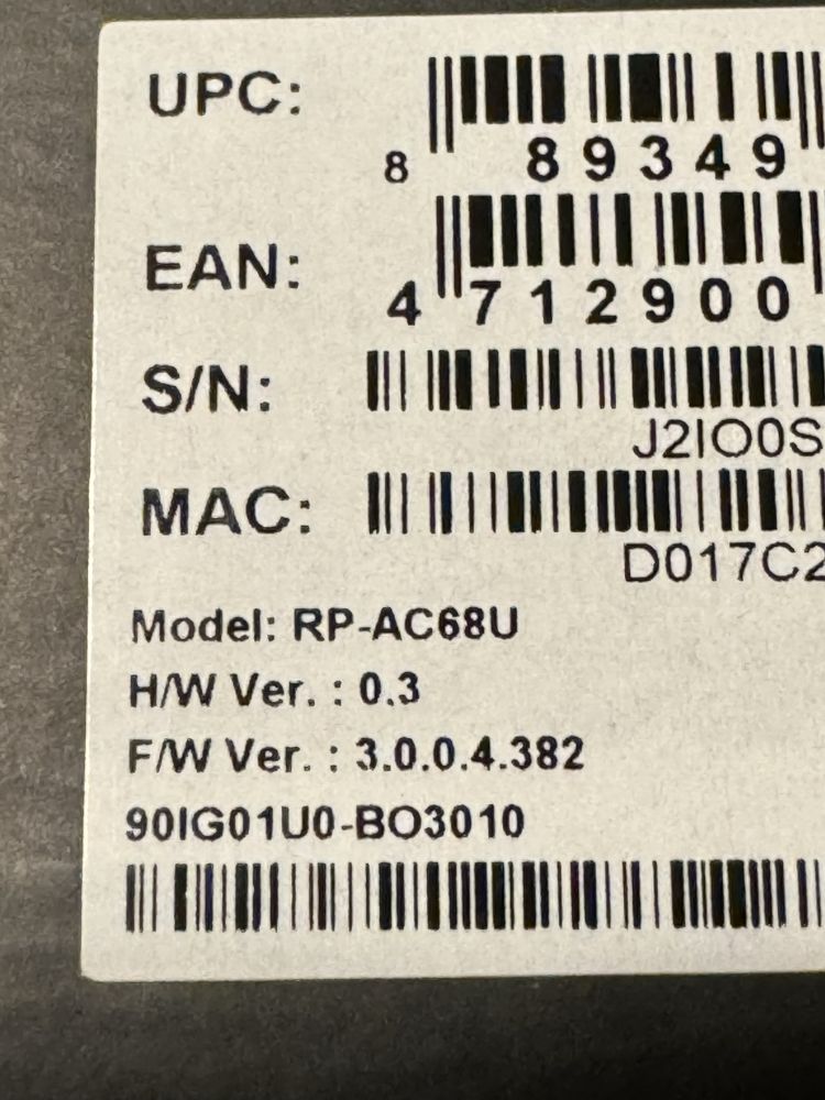 Asus repeater RP-AC68U 802.11a/b/g/n/ac 1900Mb/s