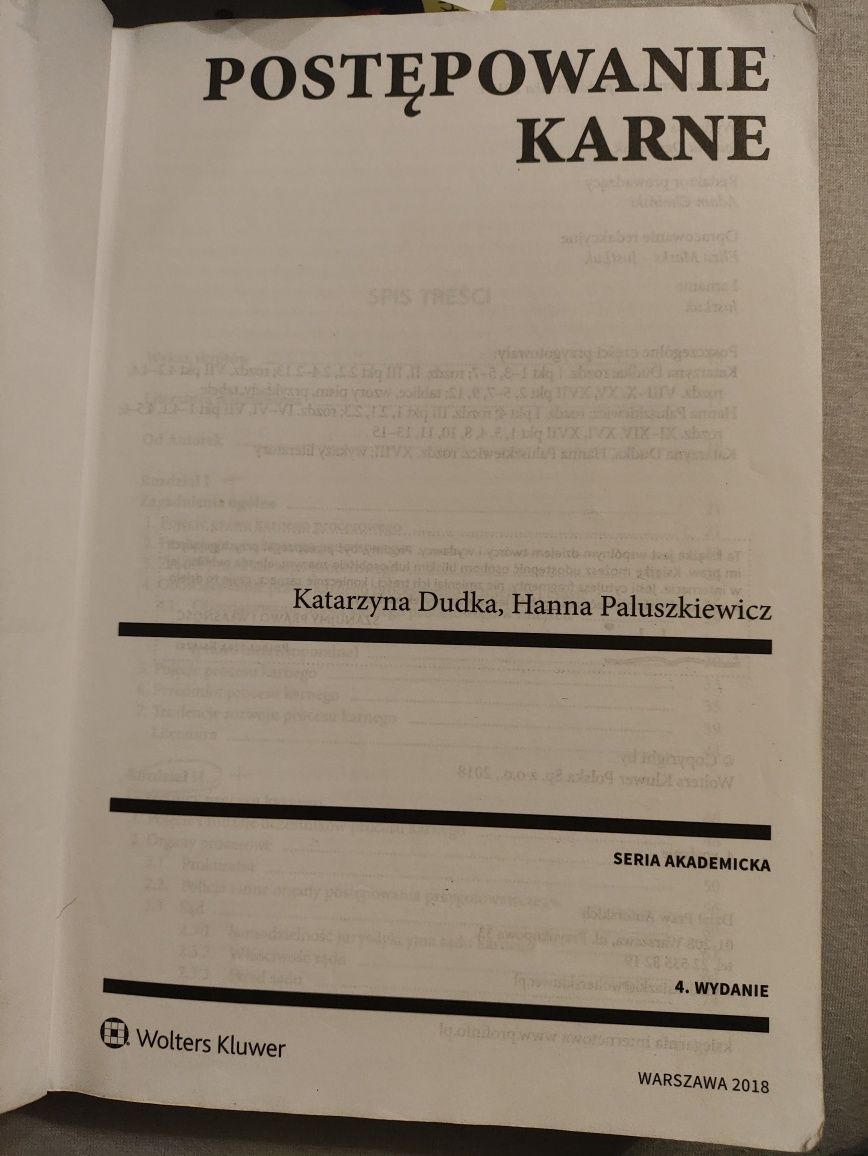 Postępowanie Karne Katarzyna Dudka, Hanna Paluszkiewicz wydanie 4