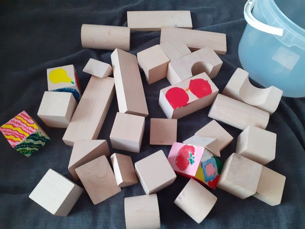 Кубики в ведре деревянные 30 шт