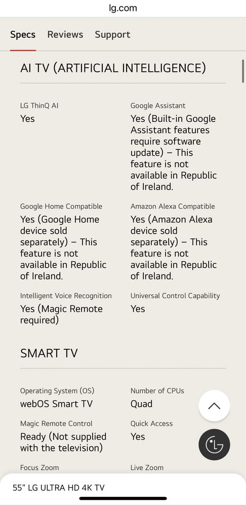 Smart TV LG 4K Ultra HD Led 55p