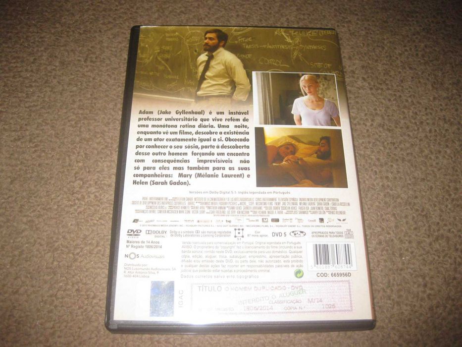 DVD "O Homem Duplicado" com Jake Gyllenhaal