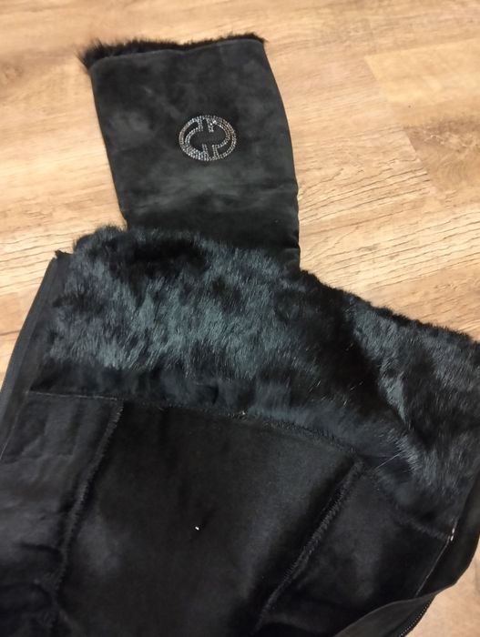 Сапоги натуральне хутро та замша демі