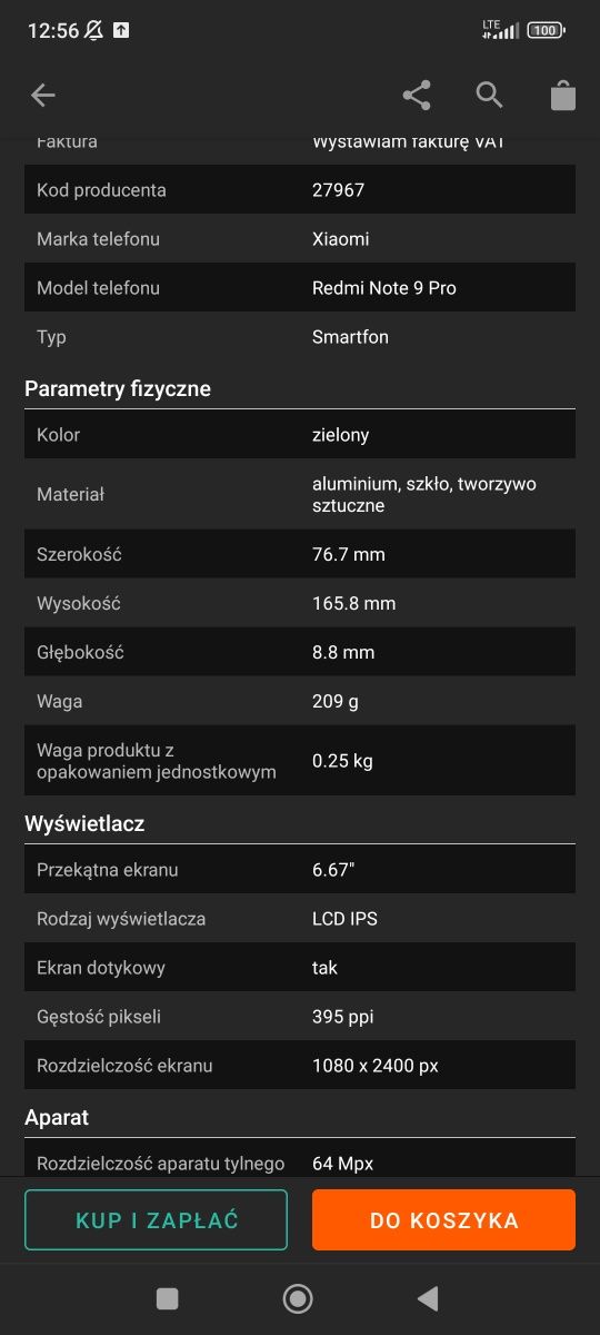 Xiaomi redmi note 9 pro 6GB RAM/64GB ROM

Mam na sprzedaż Xiaomi re