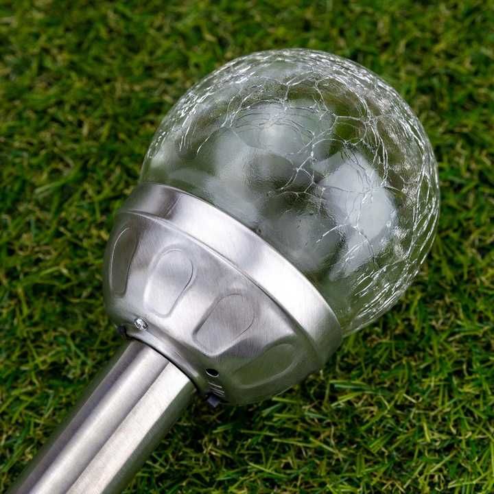 lampa solarna szklana kula dekoracja ozdoba 1 szt