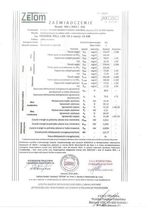 KOCIOŁ z podajnikiem na PELLET *DOTACJA Kotły klasy 5 Ecodesign Piec