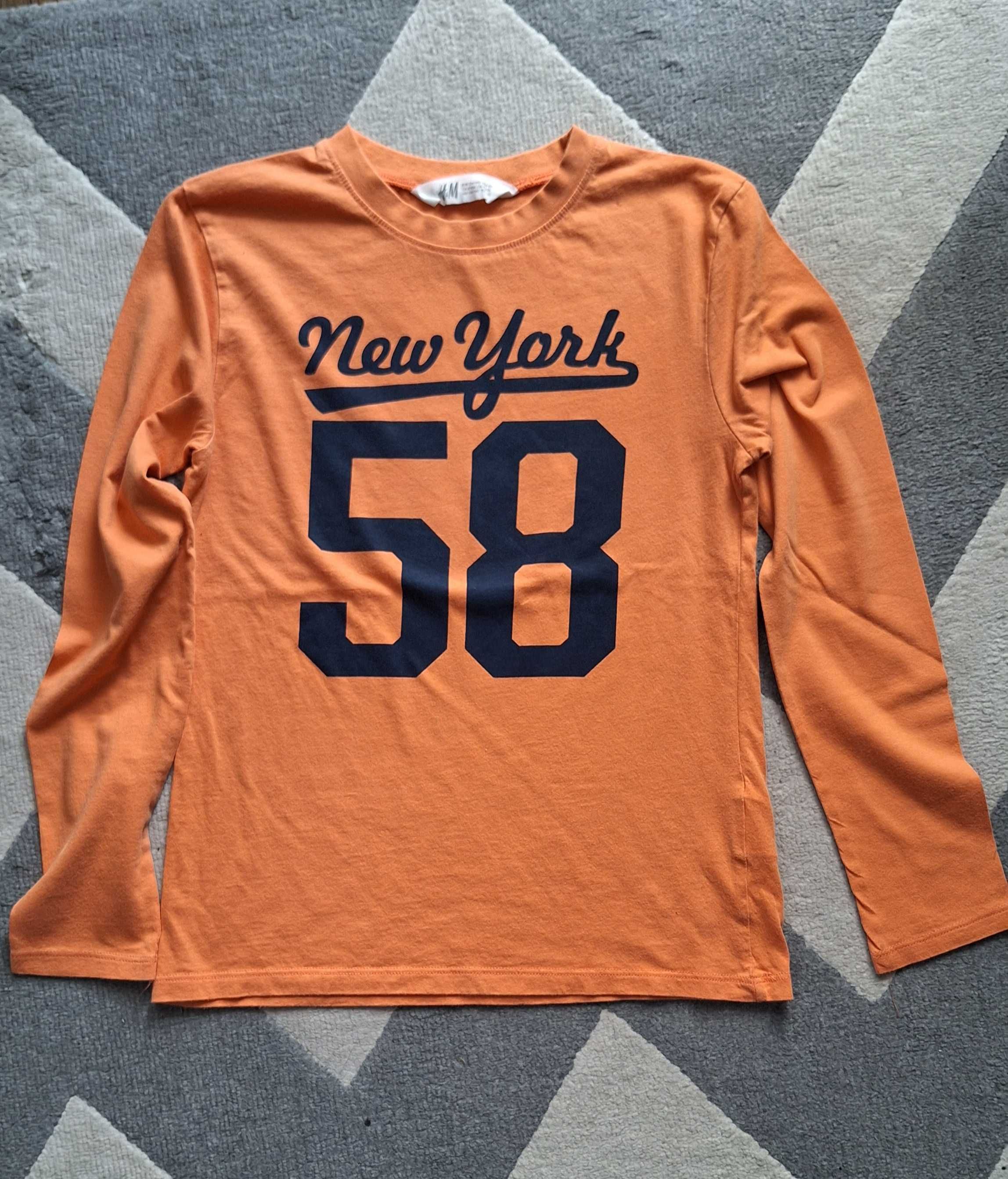 Musztardowy longsleeve H&M roz 134/140, stan db