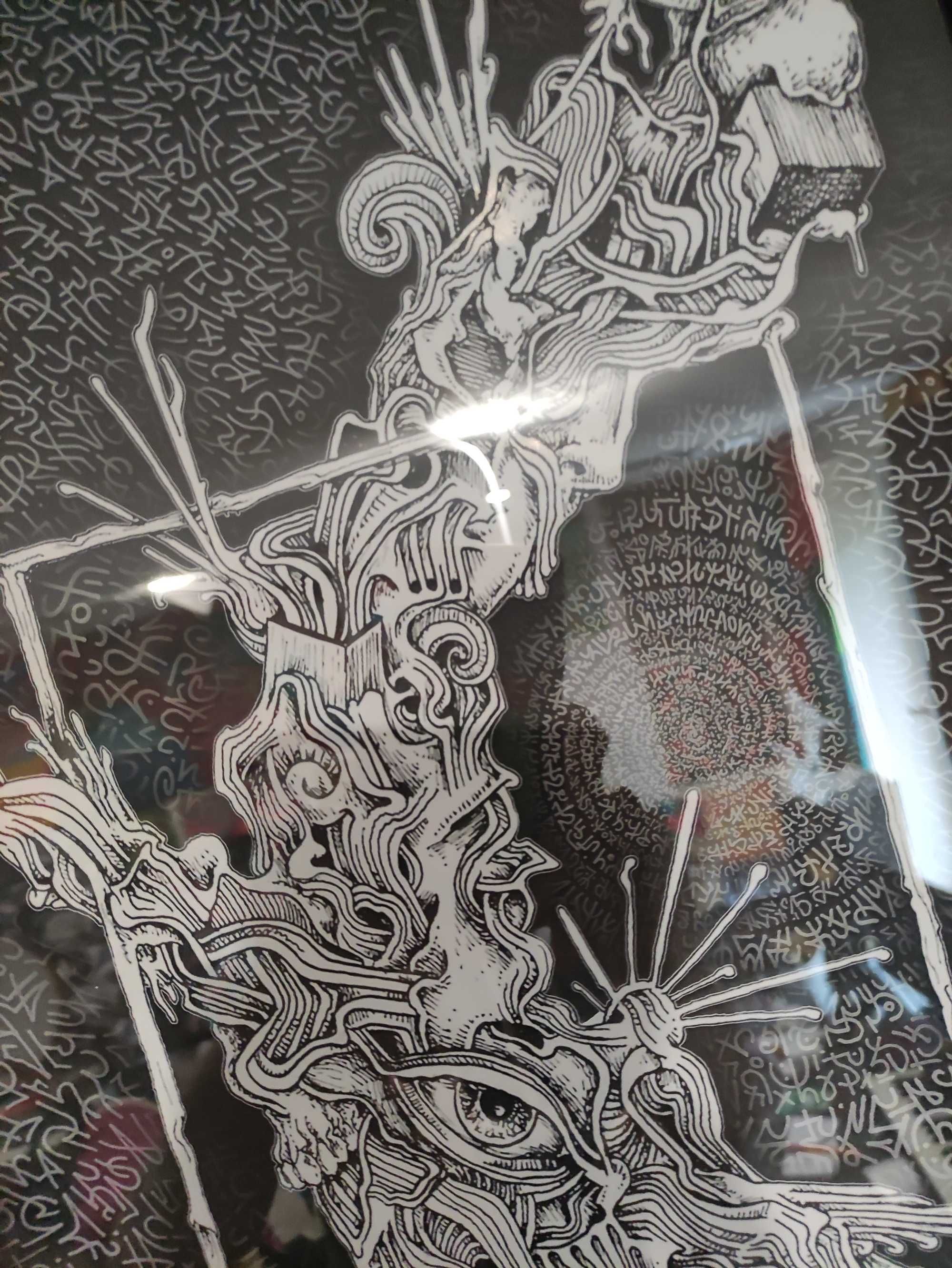 Obraz "POZA RAMĄ" 40x30 Abstrakcja Surrealizm  Polska grafika w ramie