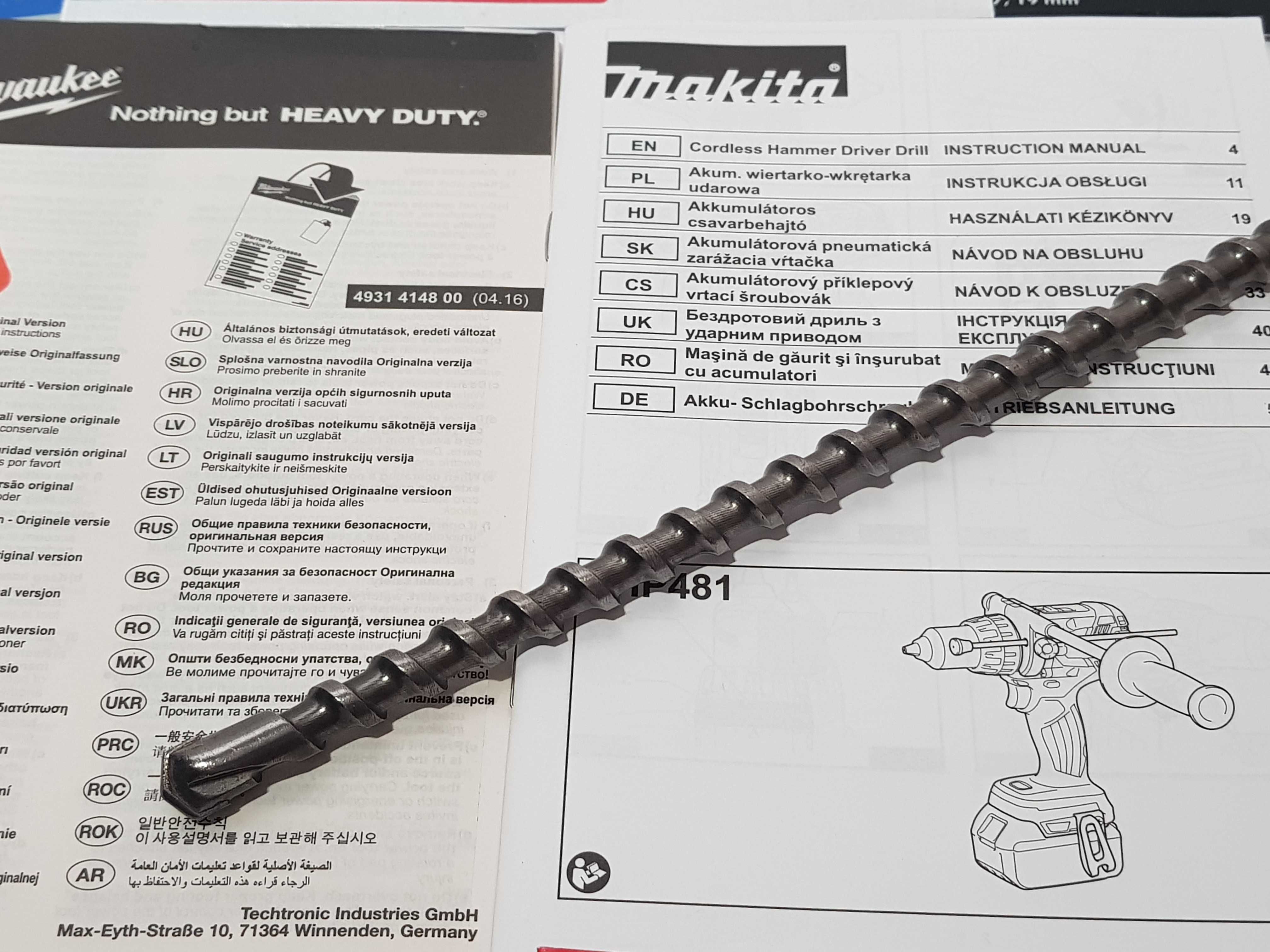 Dlugie wiertło SDS-Max 12x540 germany wurth hilti milwaukee do młota