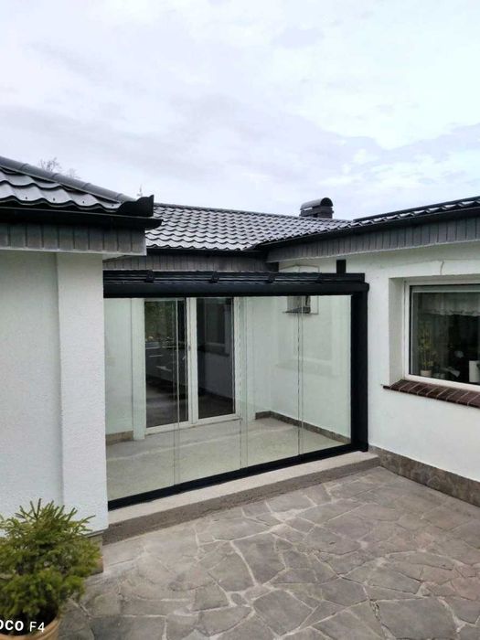 Przesuwna zabudowa tarasu | Ogród zimowy | Zadaszenie tarasu Gliwice