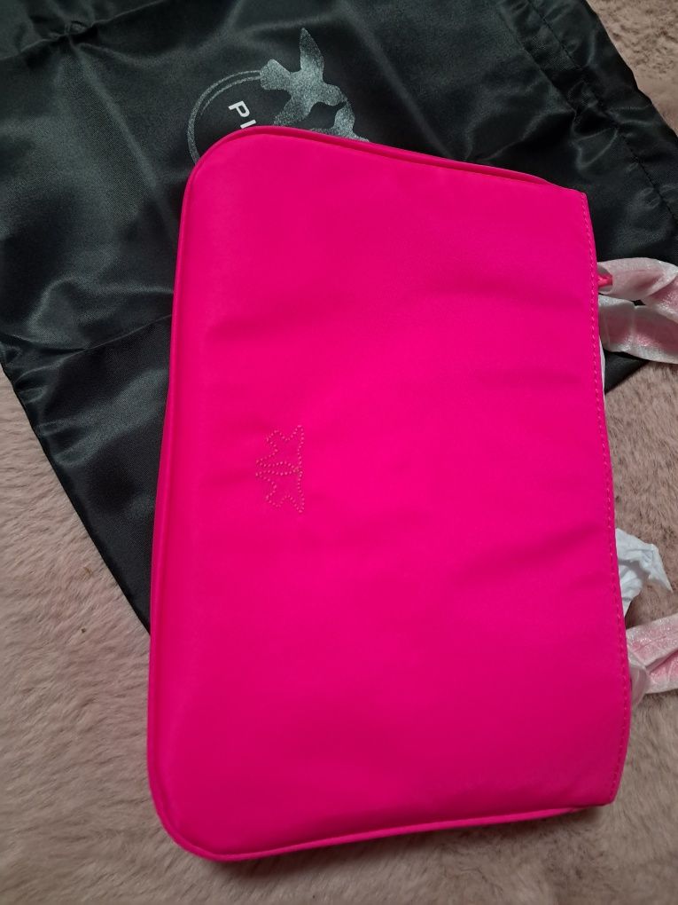 Pinko torebka z NFC Gate flat horizontal różowa jaskrawa neonowa z wor