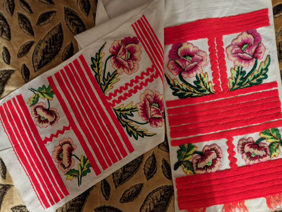 Рушник вышитый в  технике «нетканый гобелен»