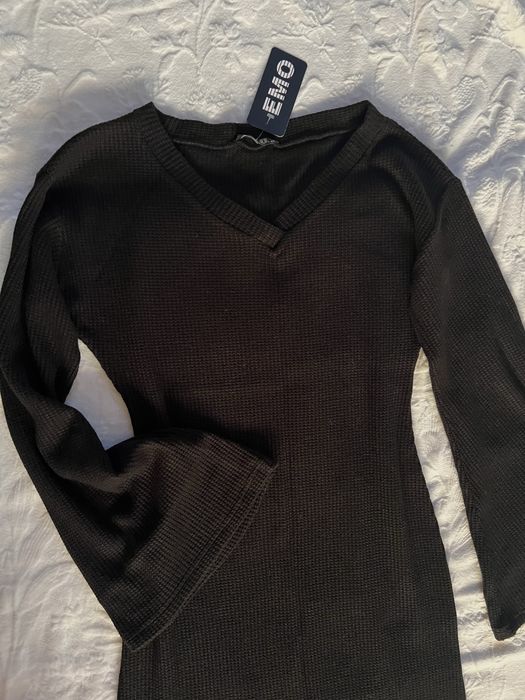 Czarna sukienka maxi EMO dzianinowa L /XL