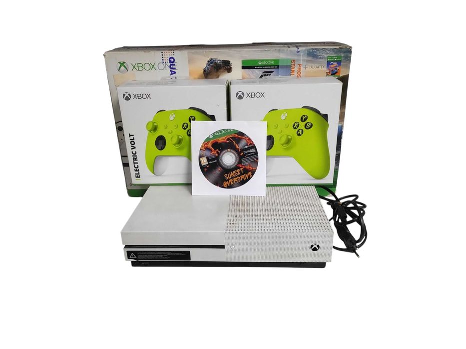 Konsola Xbox One S 500gb Gra Sunset Overdrive 2x pad Pudełka
