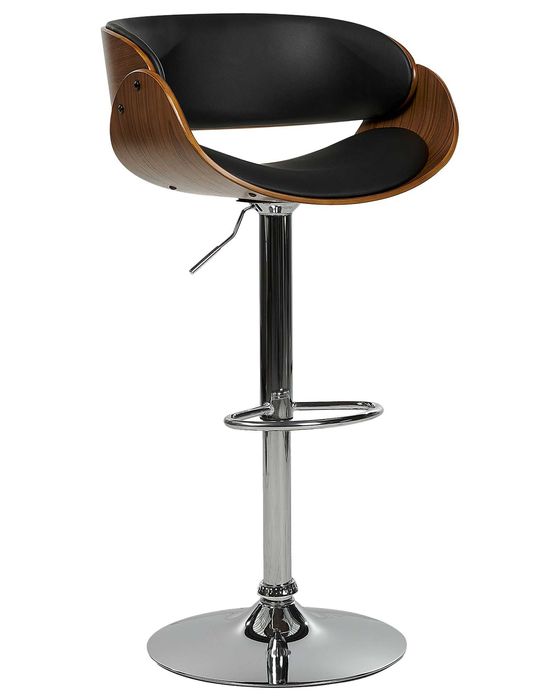 Krzesła barowe BAKU Ekoskóra Obrotowy Czarny firmy Beliani - nowe