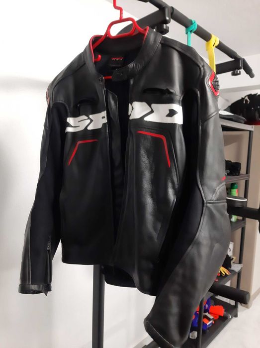 Blusão motard SPIDI em pele práticamente novo