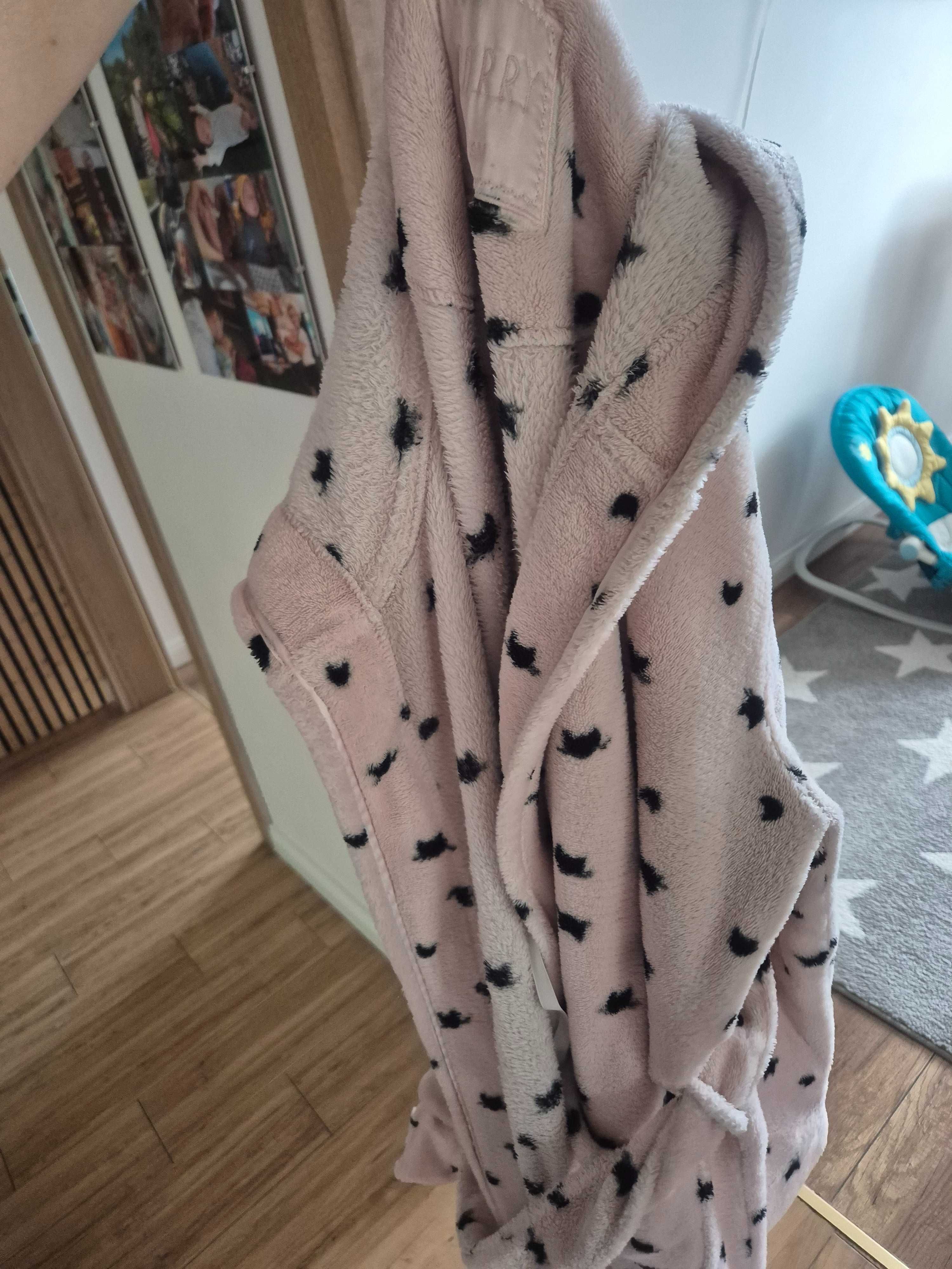 Szlafrok pluszowy s/m jasny róż