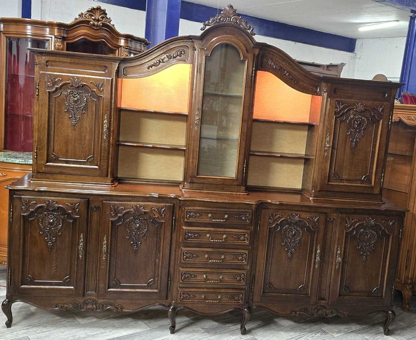 Unikatowy Ciemny Duży Kredens Ludwikowski / Ludwik / Komoda