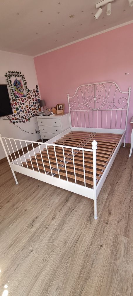 Ikea LEIRVIK  łóżko metalowe