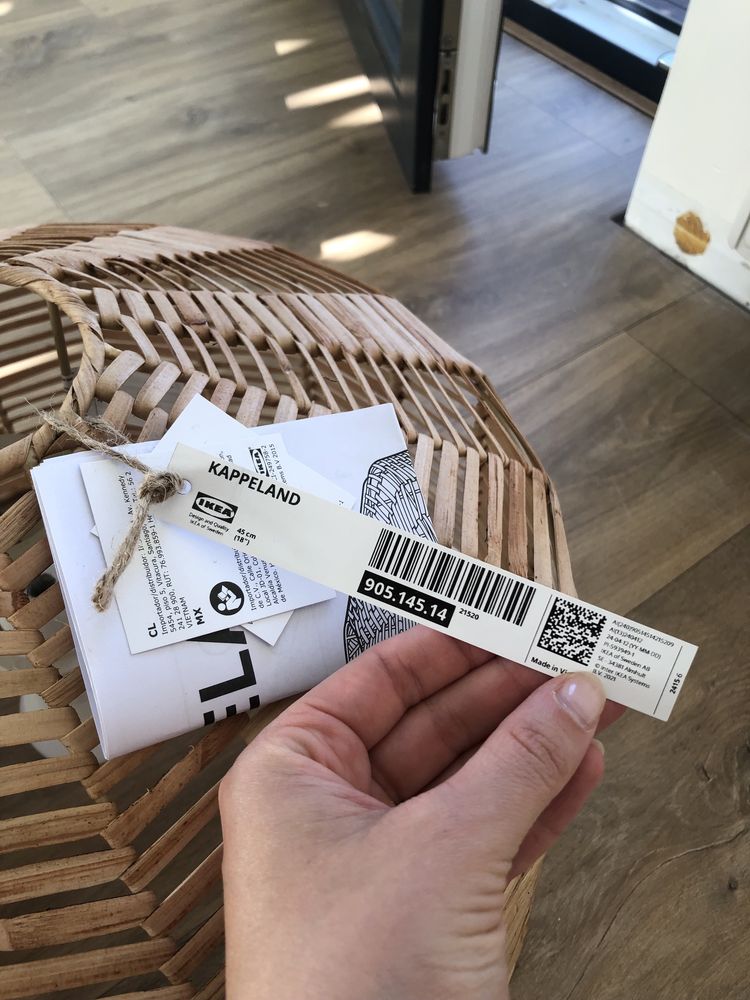 Nowy klosz boho pleciony Kappeland Ikea + lampa wisząca