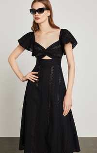 Літня сукня Max Azria Mara з прошви чорна міді платье миди хлопковое