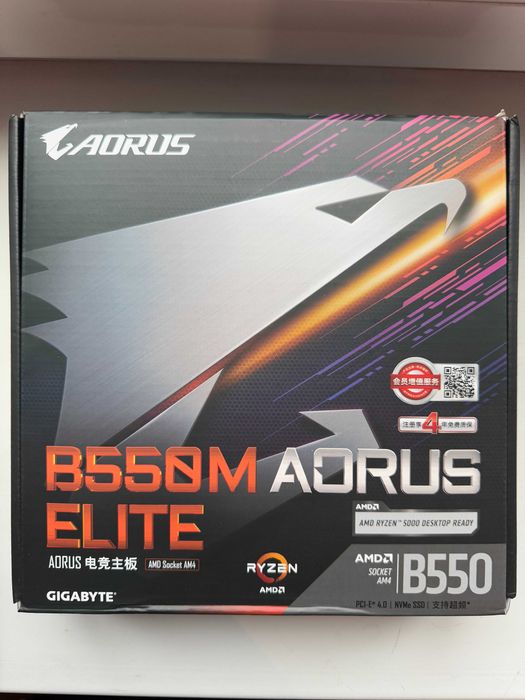 Материнська плата Gigabyte B550M Aorus Elite Socket AM4