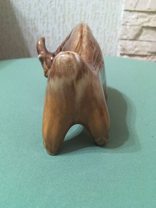 Бык статуэтка обливная керамика