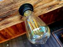 Lampa loftowa z palety- rękodzieło