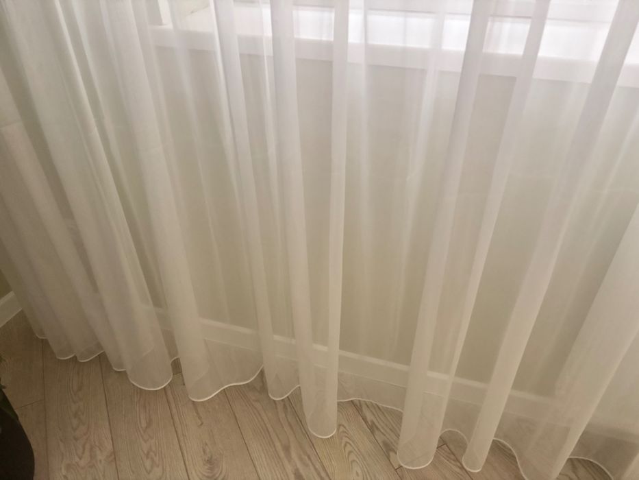 Шикарна тюль в кольорі айворі