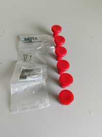 Ikea SATTA gałki meblowe, uchwyty 6 szt, czerwone