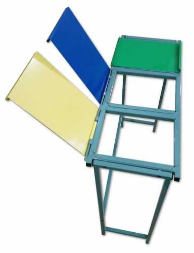 Stojak 3 worki metalowy 120L Niebieski/Zielony/Żółty SEGREC