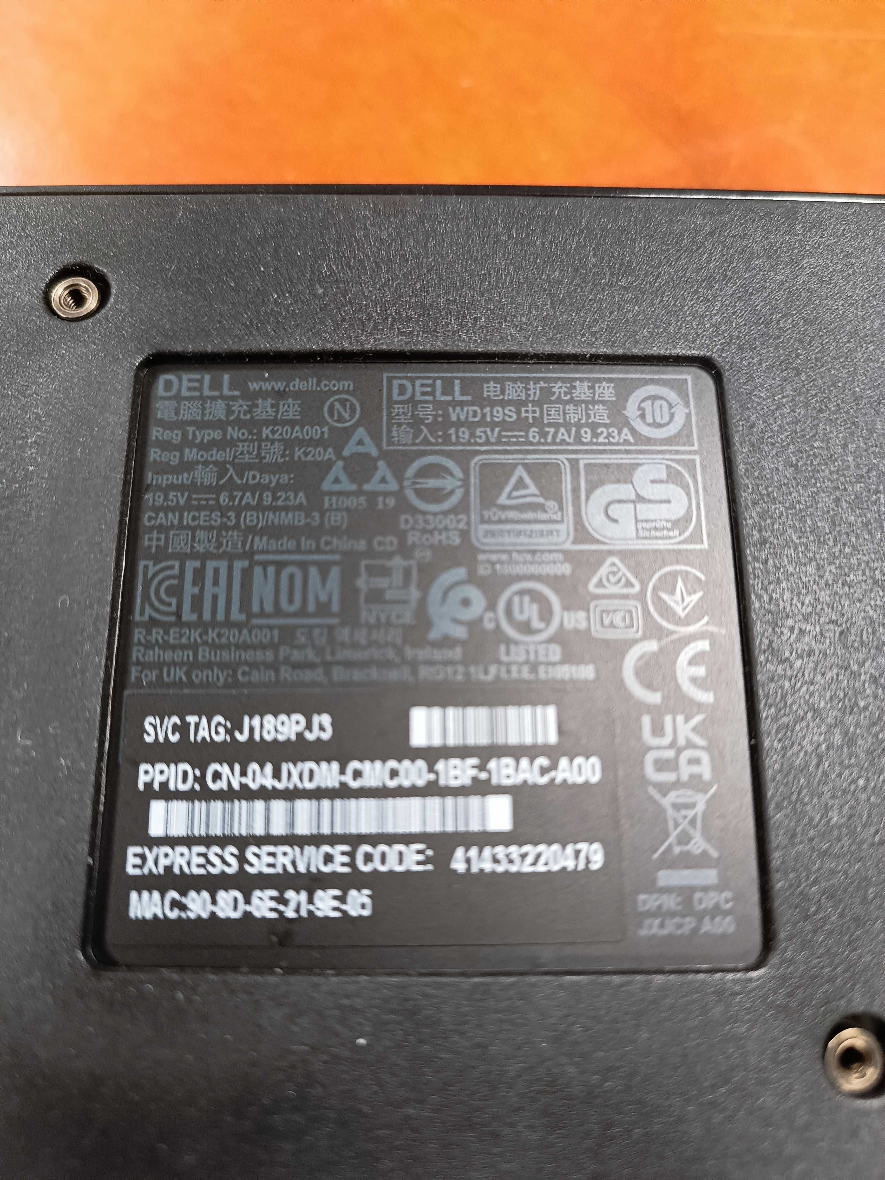 Stacja dokująca Dell K20A WD19S