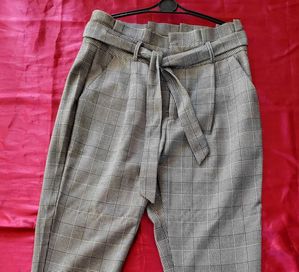 Vero moda spodnie kratka wysoki stan wiązanie 38/M