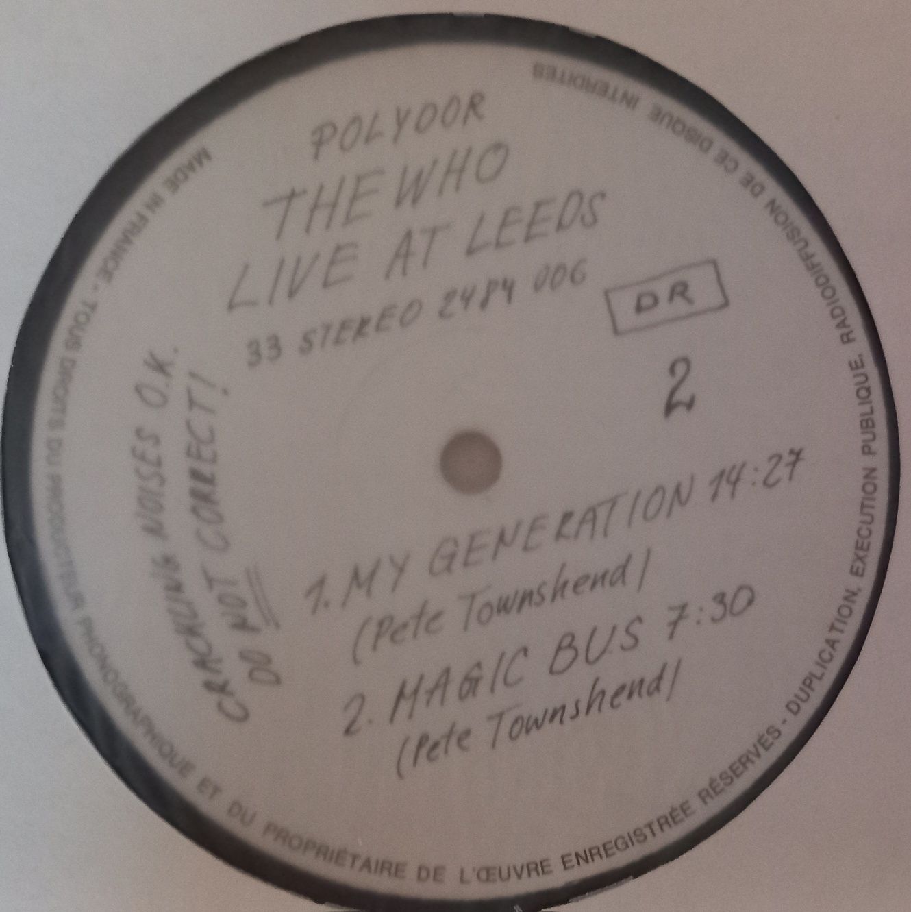 The Who The Who Live At Leeds LP Winyl Album Stereo Fr 1970 EX