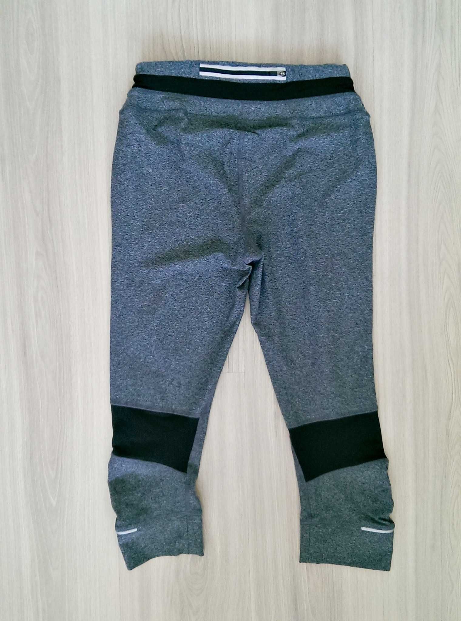 Legginsy getry sportowe do biegania na rower szare popielate S