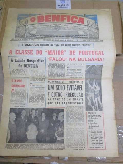 Jornais antigos Benfica SLB competições europeias