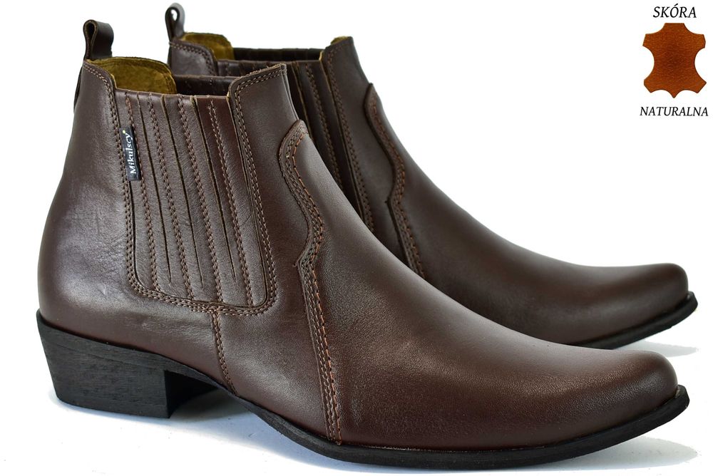 Kowbojki Skórzane Wysokie na chopera rozmiary od 39 do 45