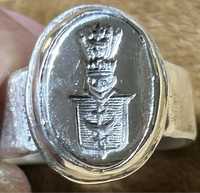 Sygnet pieczętny Herbu Trzaska srebro 84 przełom XVIII - XIX wieku