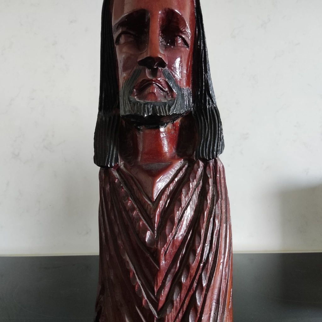 Busto antigo em madeira, Jesus/Cristo - Africana