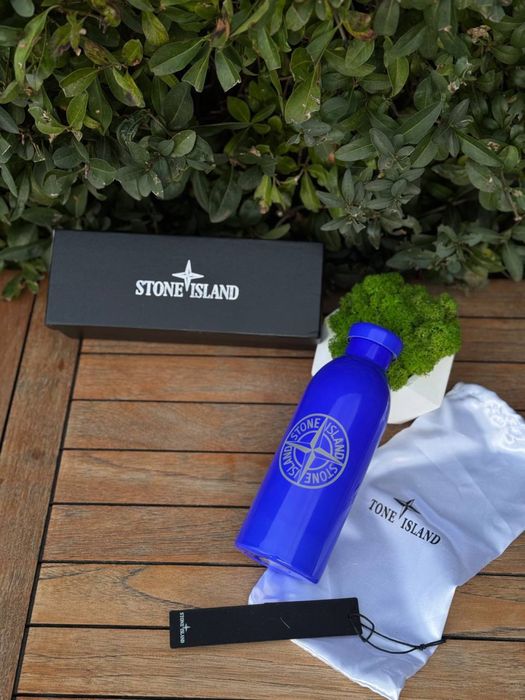 Термос Stone Island мужской синий термос Стон Айленд зимний чашка Стон