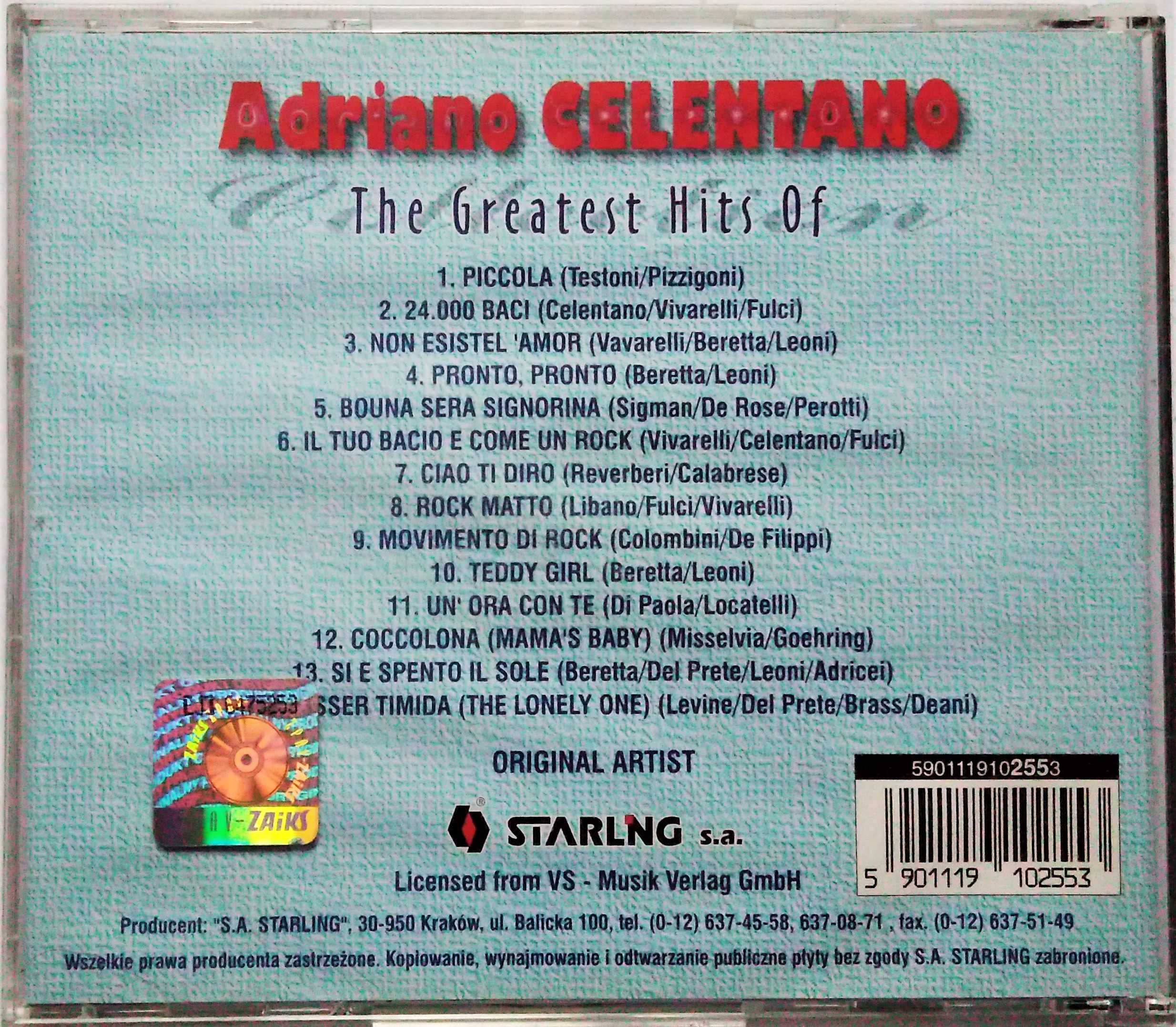 Płyta Cd - Adriano Celentano - Greatest Hits
