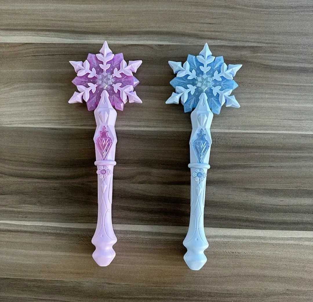 Magiczna różdżka Elsa Elza wróżka berło akcesoria przebranie świeci!