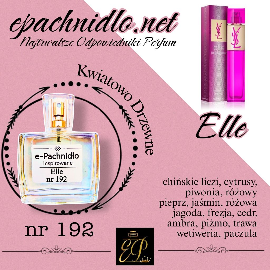 Woda Perfumowana Damska  Elle nr 192 Epachnidlo 
Inspirowan