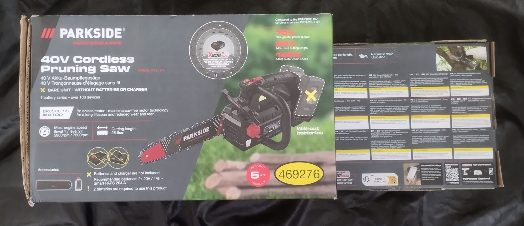 Motoserra de poda a bateria Parkside Performance 40V