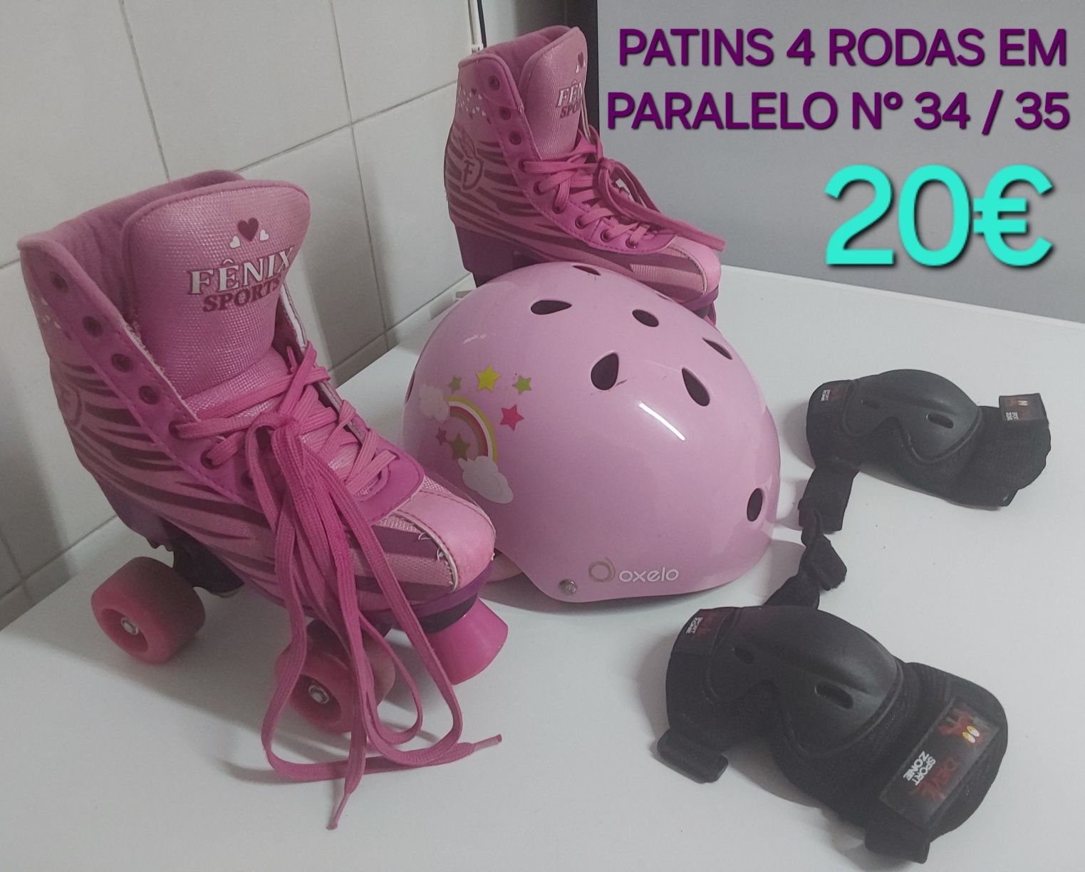 PATINS DE 4 RODAS EM PARALELO.Casa,Rua,Desporto,Exercitar,Equilibrio.