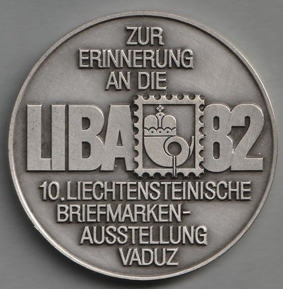 medal Liechtenstein 1982 - LIBA 82 - Filatelistyka Wystawa