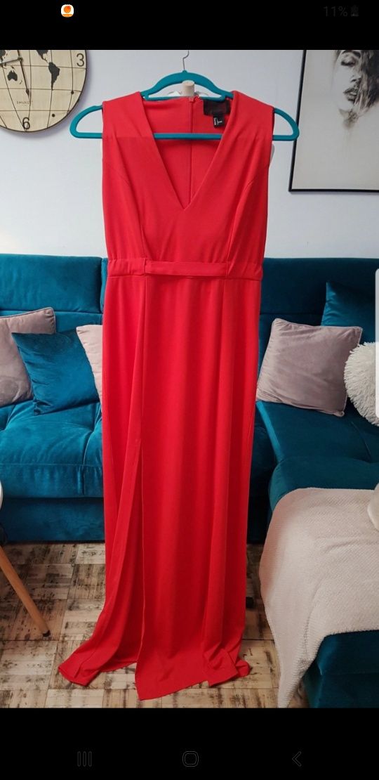 Piękna czerwona sukienka L h&m