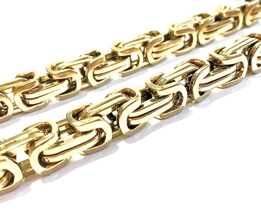 Złoty męski łańcuszek splot królewski •wybita próba pozłacany 0,750